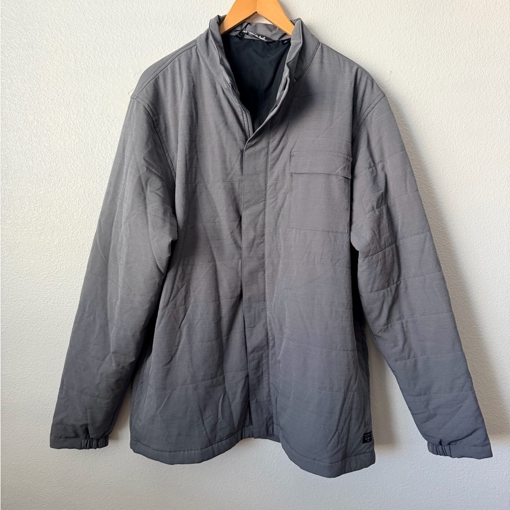 Travis Mathew Cabin in The Woods Jacket Mens Sz X-Large Heather Quiet Shade Gray - Picture 2 of 15